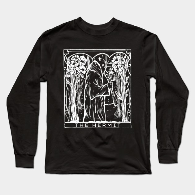 The Hermit, Tarot, Astrology, Pagan, Witchy, Goth Long Sleeve T-Shirt by LunaElizabeth